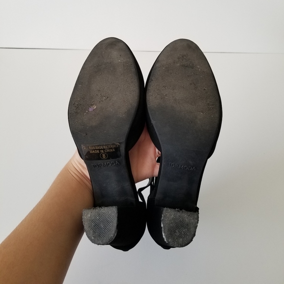 🚫SOLD🚫TOPModa▪︎Suede Chunky Heels - Picture 10 of 11